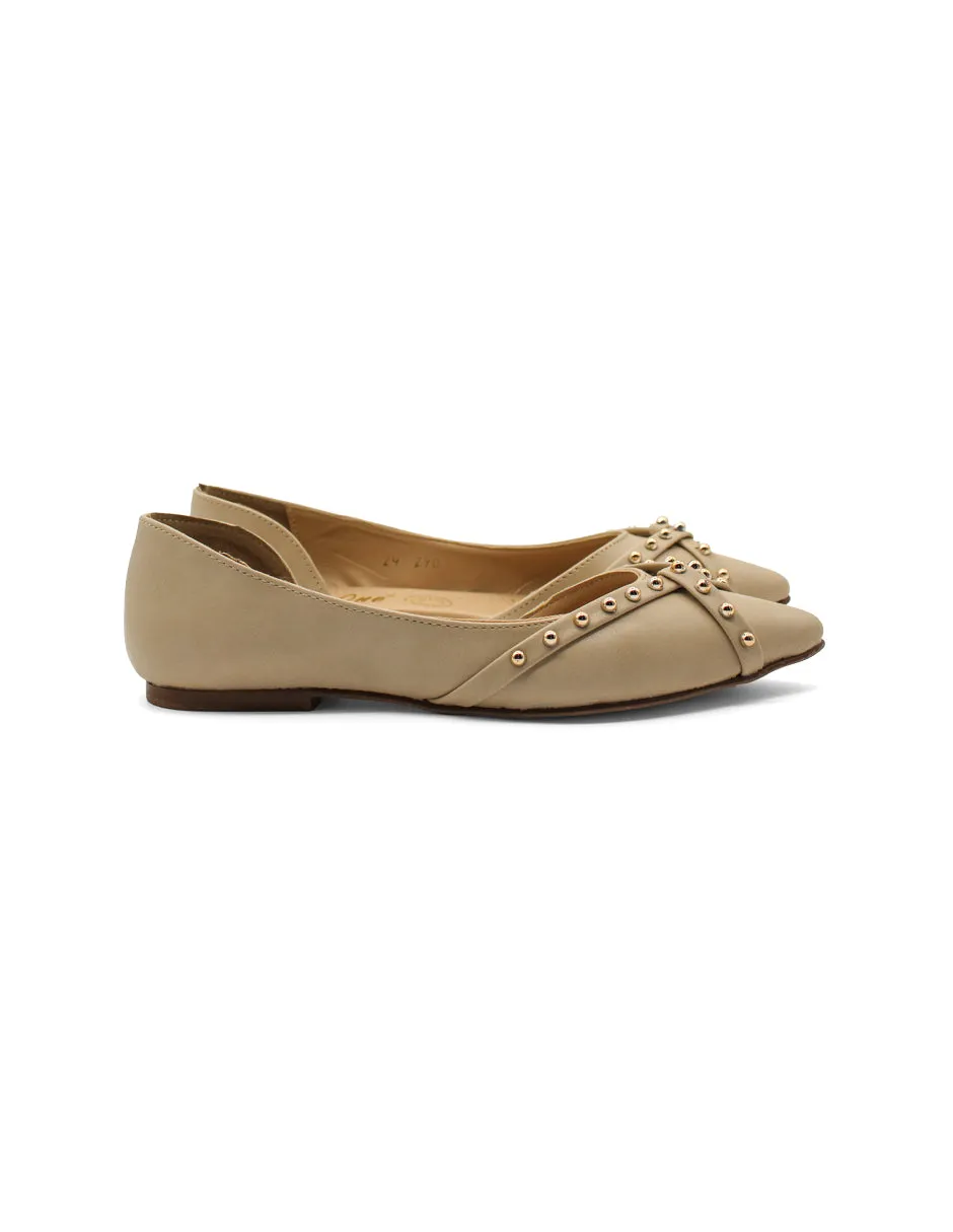 Flats puntales Color Beige  Para Mujer De LADY ONE